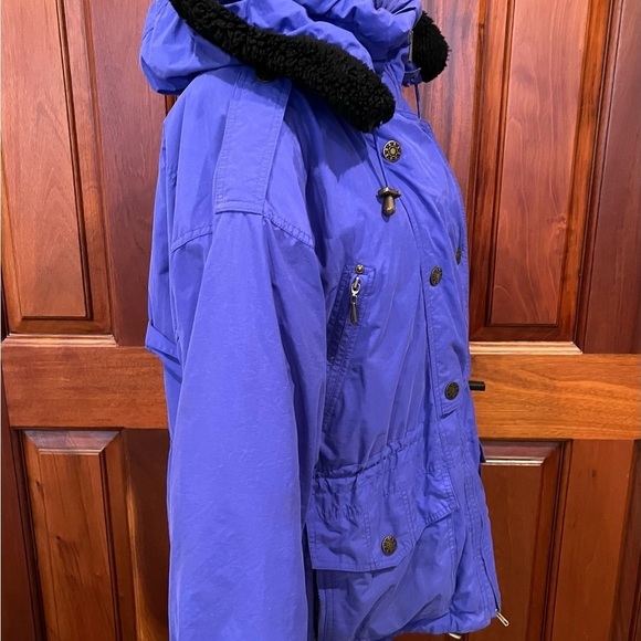 Vintage Edelweiss Skiwear Blue/Purple Embroidery Ski Coat Parka Size Medium - Picture 3 of 11